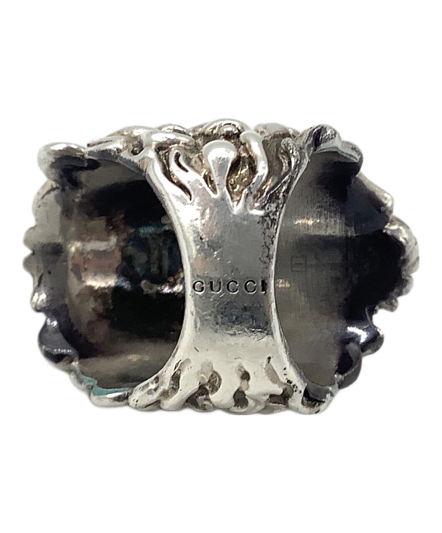 中古・古着通販】GUCCI (グッチ) ライオンヘッドリング シルバー