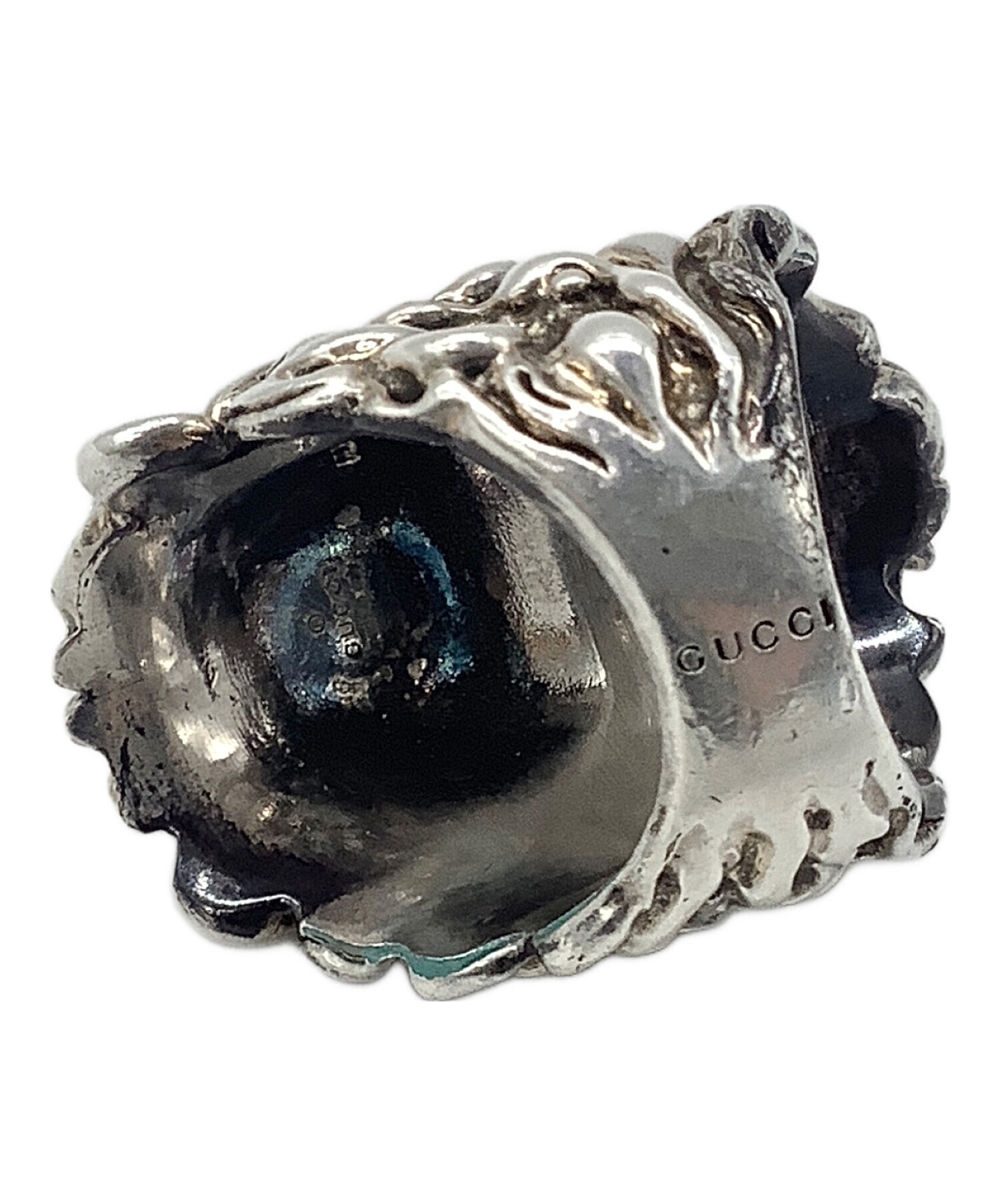中古・古着通販】GUCCI (グッチ) ライオンヘッドリング シルバー