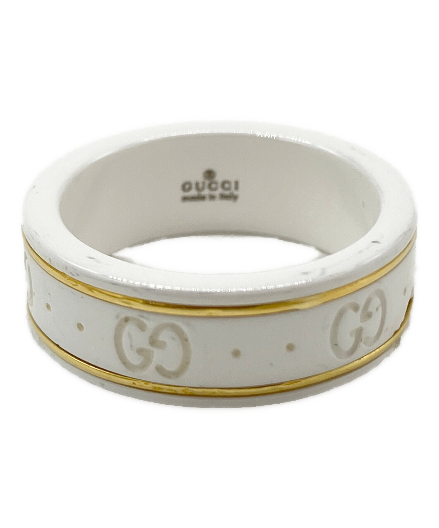 中古・古着通販】GUCCI (グッチ) アイコンリング ホワイト×ゴールド