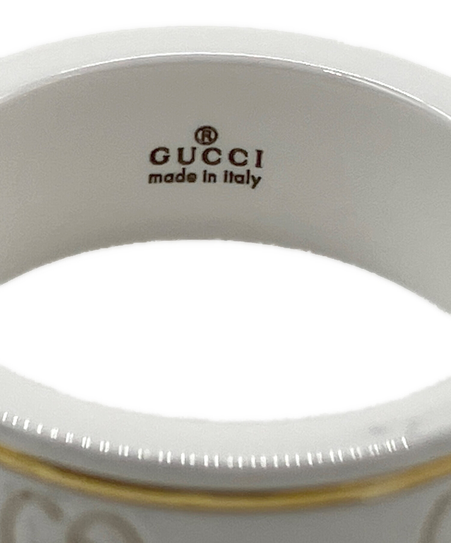 中古・古着通販】GUCCI (グッチ) アイコンリング ホワイト×ゴールド