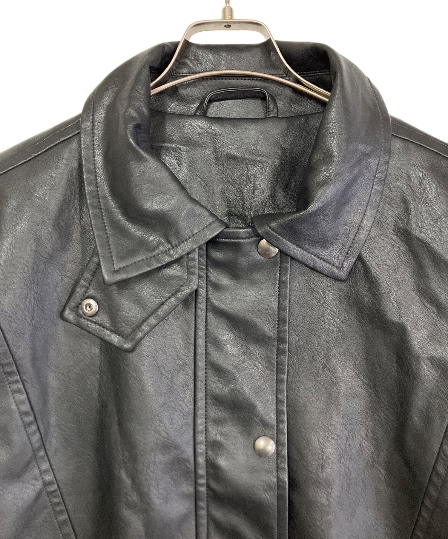 中古・古着通販】GAP (ギャップ) レザージャケット ブラック サイズ:M