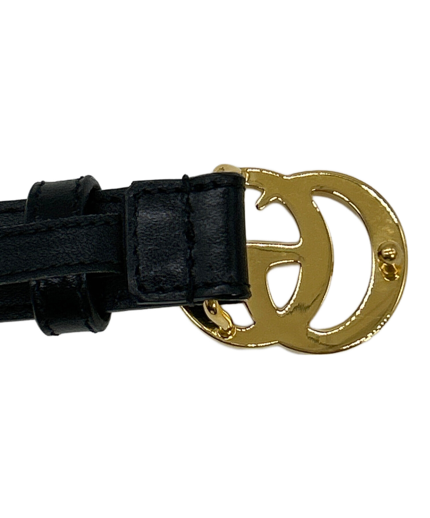 中古・古着通販】GUCCI (グッチ) ダブルGスリムベルト ブラック