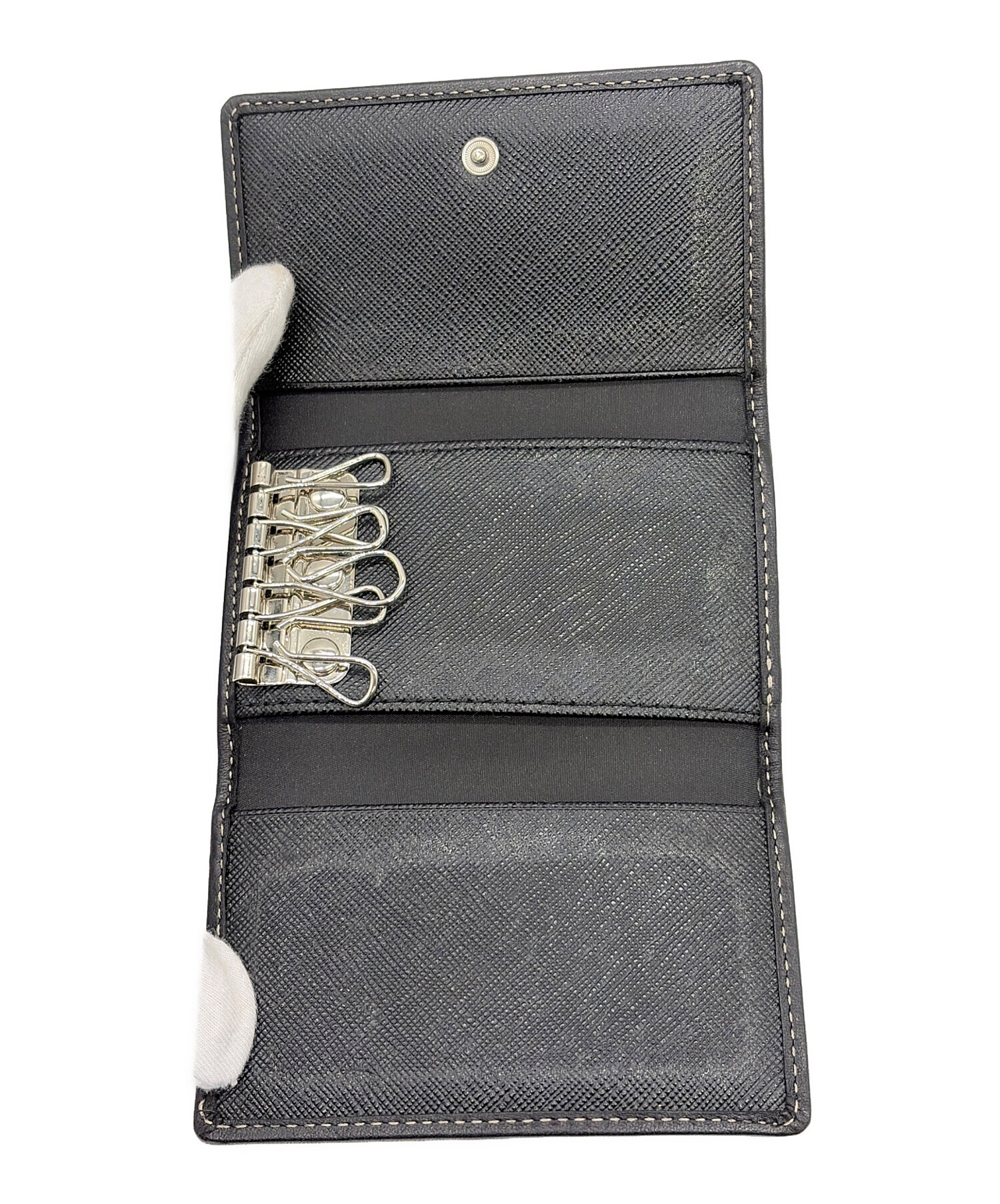 中古・古着通販】COACH (コーチ) キーケース ブラック×グレー