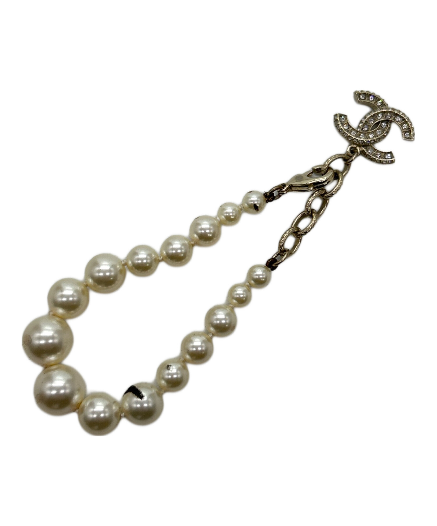 CHANEL フェイクパールブレスレット ビンテージ 中古・古着通販】CHANEL (シャネル) ココマークフェイクパール