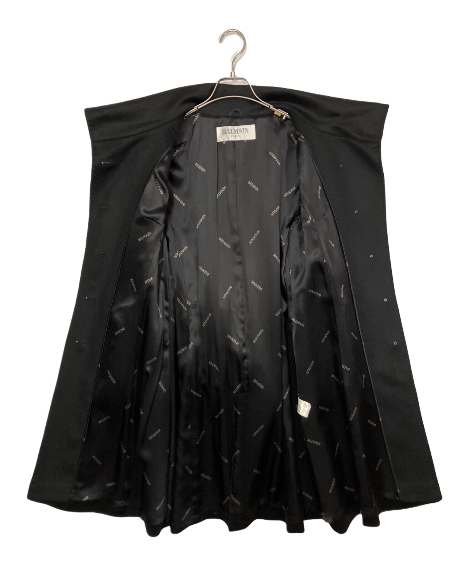 中古・古着通販】BALMAIN (バルマン) カシミヤコート ブラック サイズ