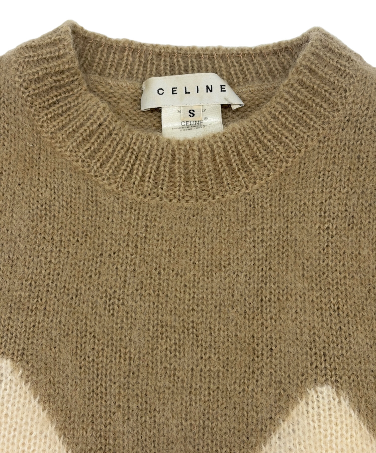 中古・古着通販】CELINE (セリーヌ) ベスト ベージュ×ホワイト×グレー