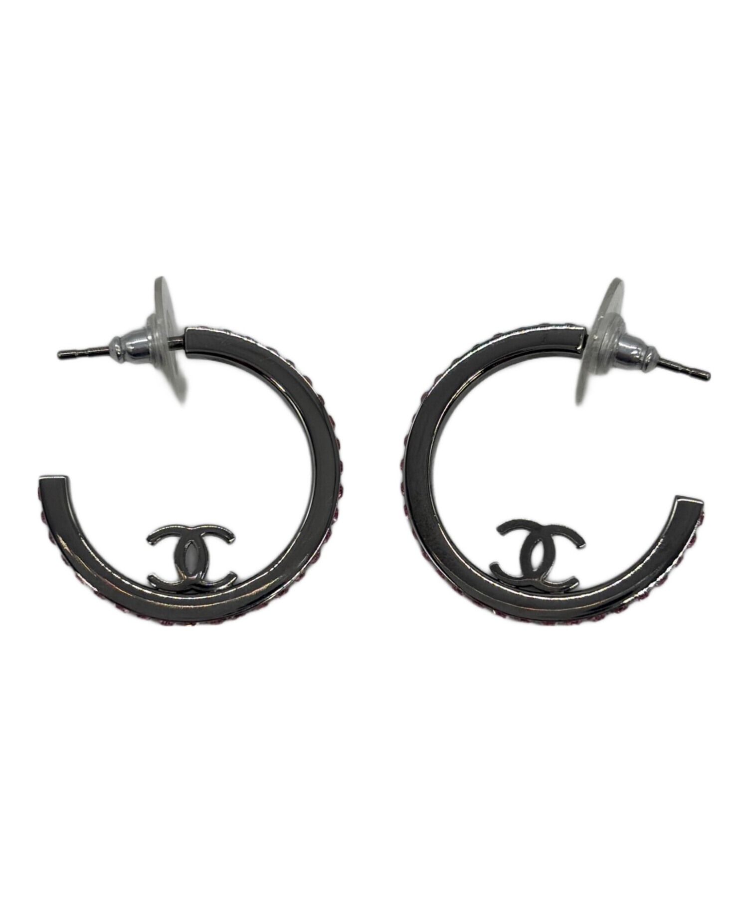 中古・古着通販】CHANEL (シャネル) ラインストーンココマークピアス