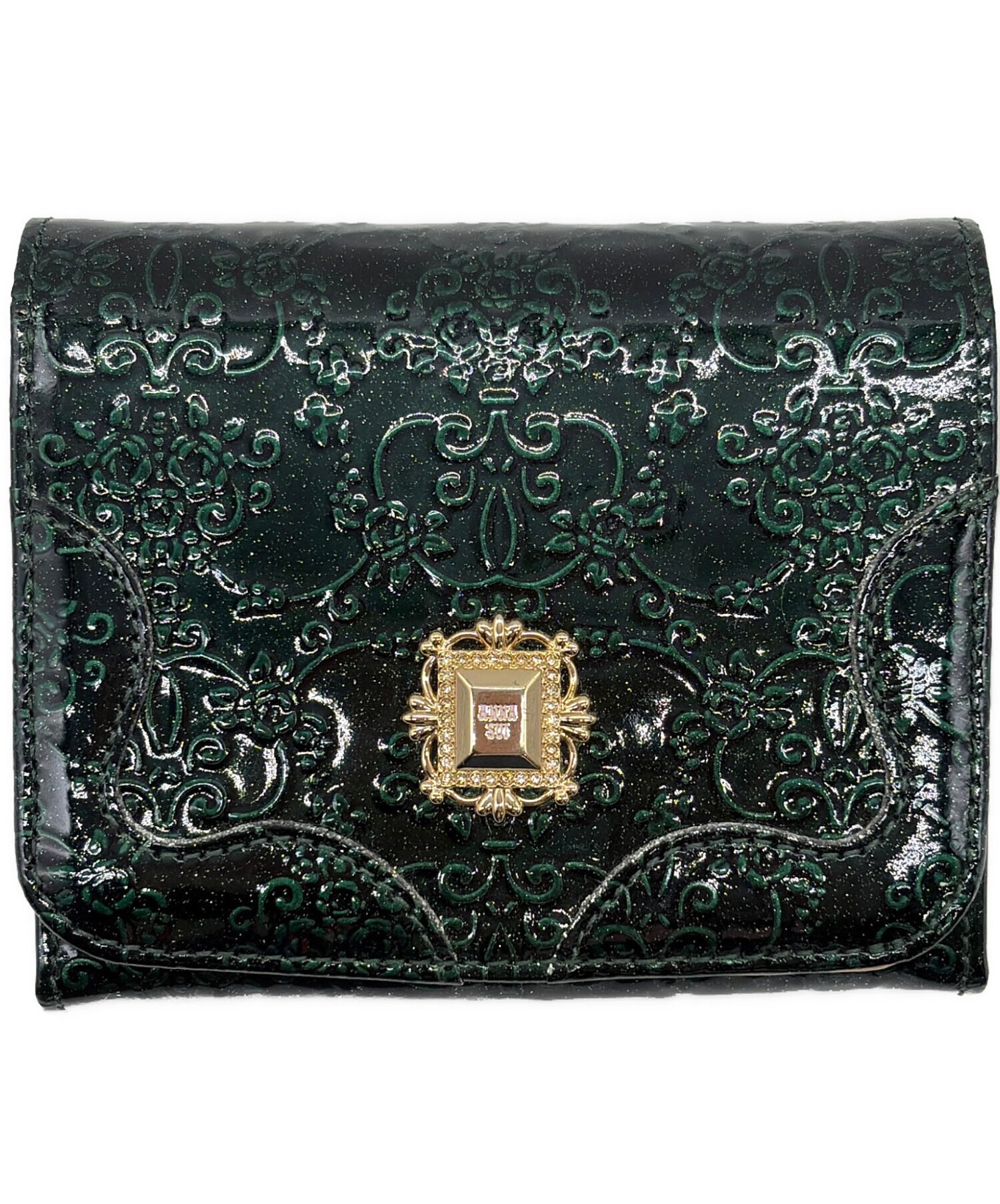アナ・スイ　ANNA SUI 財布　中古品 中古・古着通販】ANNA SUI (アナスイ) 2つ折り財布 グリーン×ベージュ