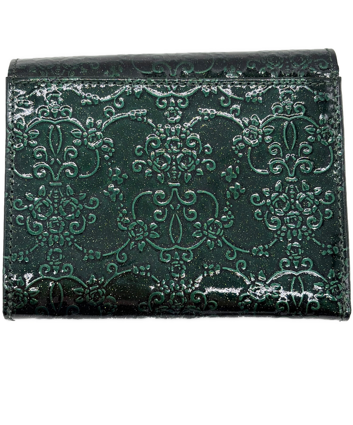中古・古着通販】ANNA SUI (アナスイ) 2つ折り財布 グリーン×ベージュ