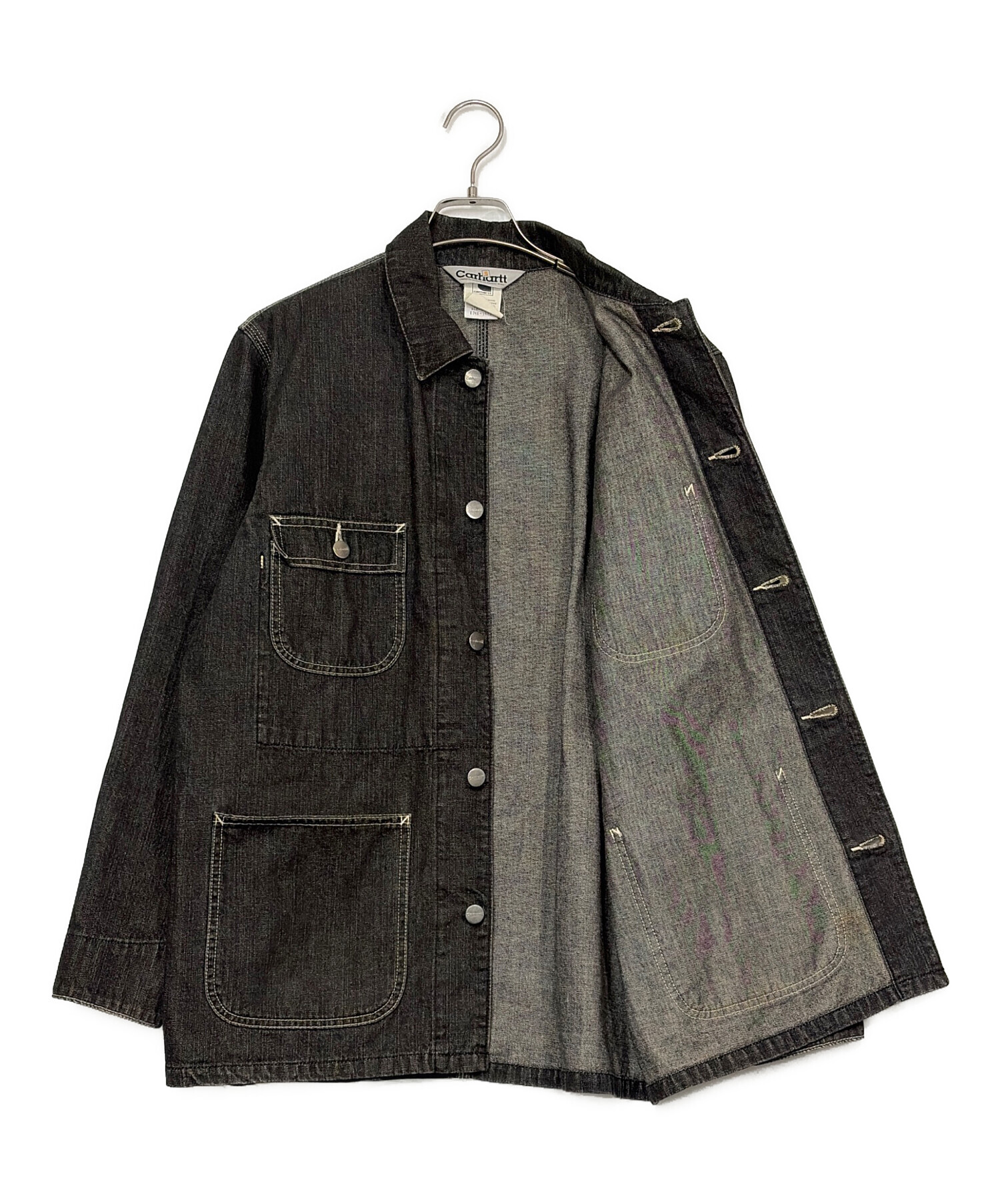 中古・古着通販】CarHartt (カーハート) デニムカバーオール ブラック
