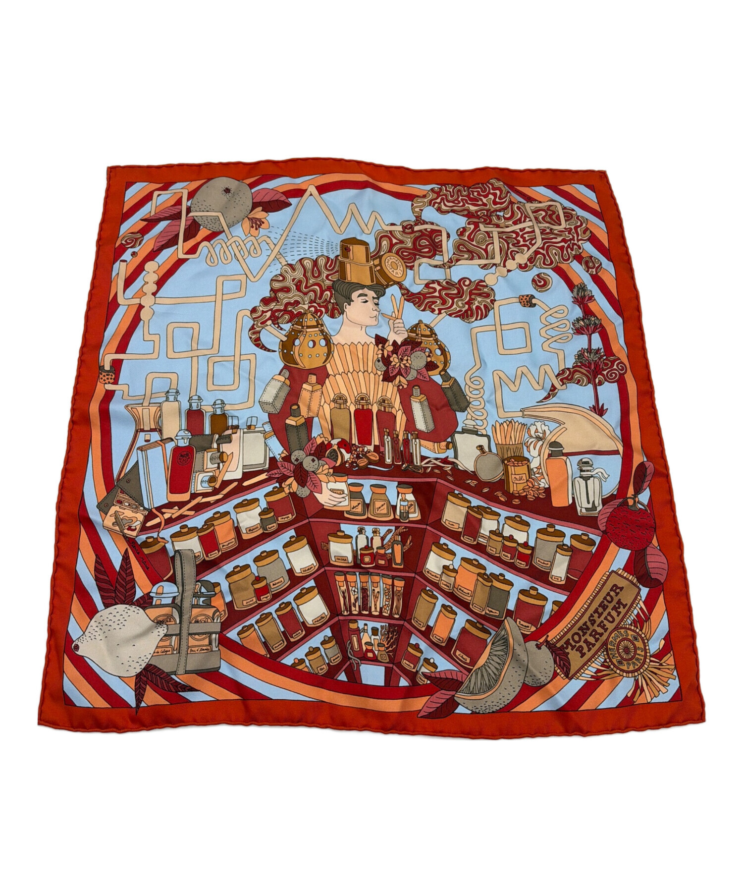 中古・古着通販】HERMES (エルメス) シルクスカーフ レッド｜ブランド