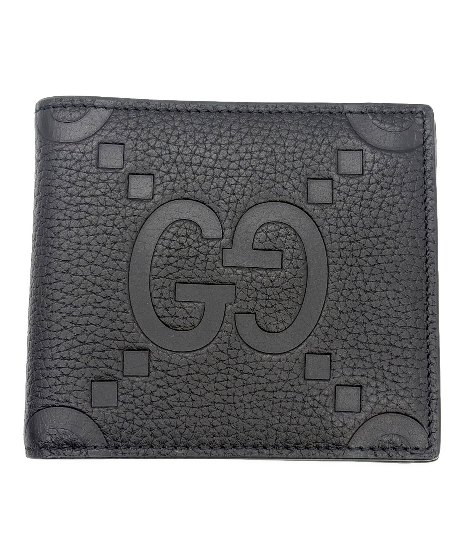 中古・古着通販】GUCCI (グッチ) 2つ折り財布 ブラック｜ブランド
