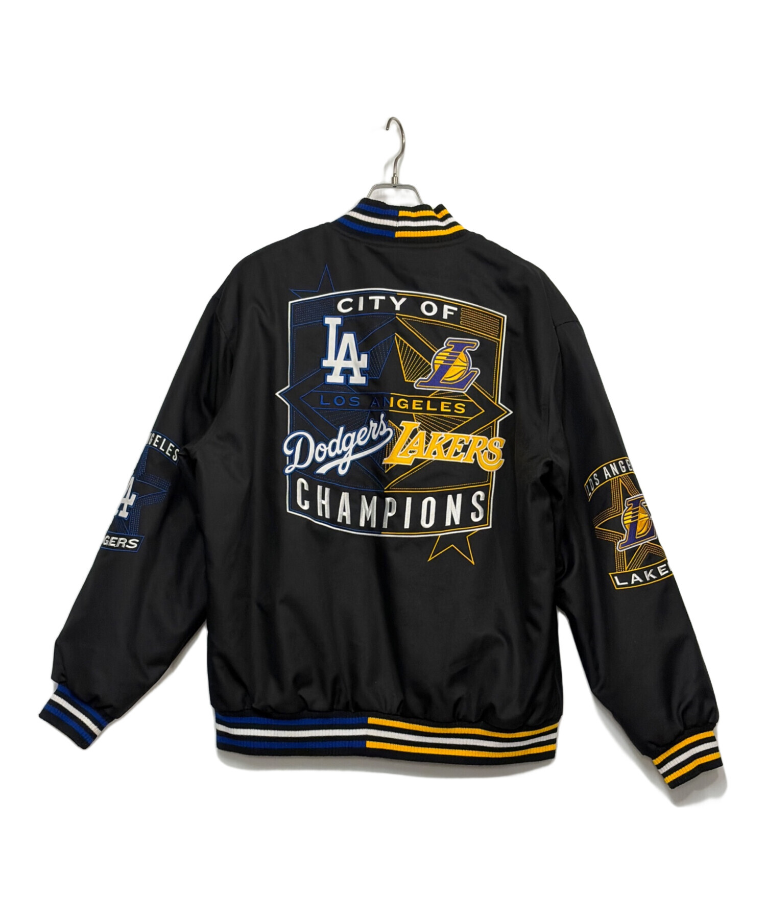 JH Design Group◇スタジャン/XXL/ポリエステル/イエロー/LAKERS 