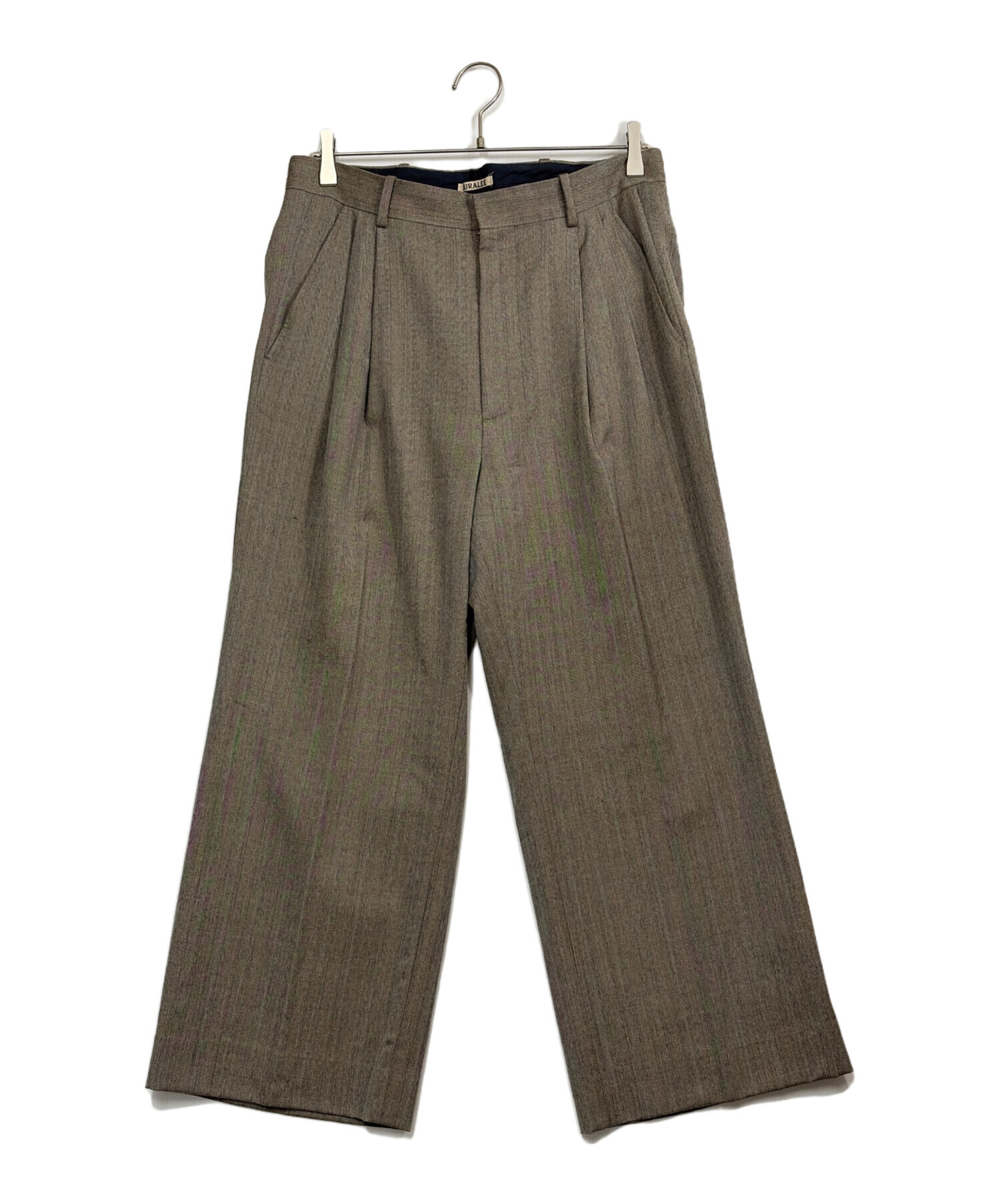 パンツ AURALEE WOOL SILK HERRINGBONE WIDESLACKS 中古・古着通販】AURALEE (オーラリー) WOOL SILK HERRINGBONE WIDE