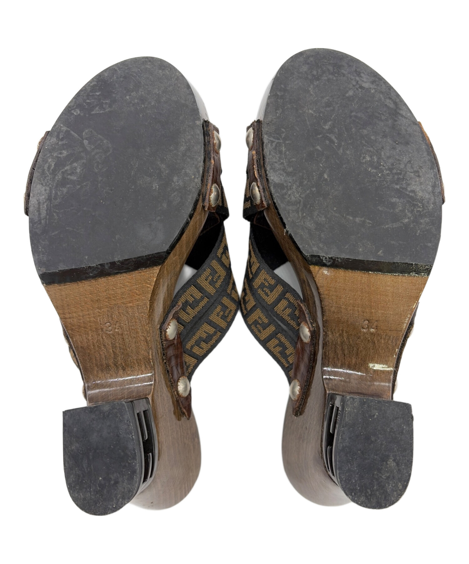 中古・古着通販】FENDI (フェンディ) ミュール ブラウン サイズ:SIZE