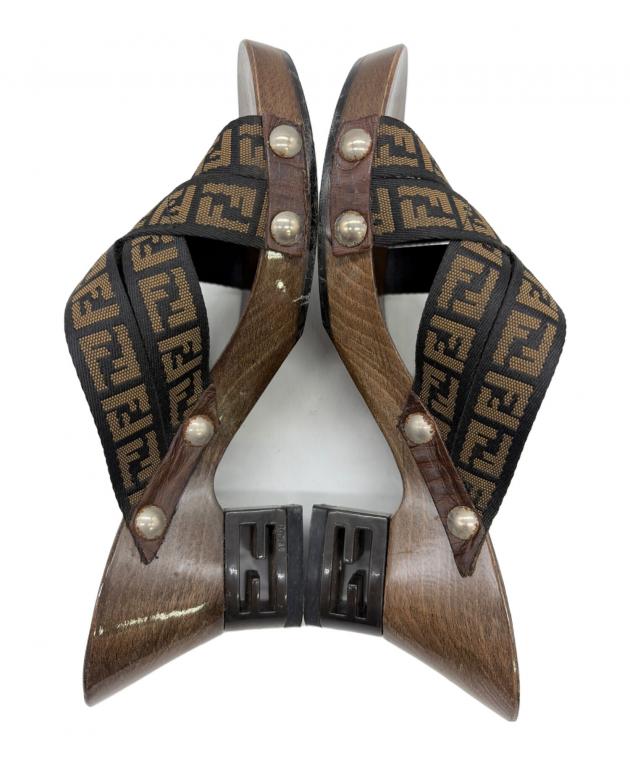 中古・古着通販】FENDI (フェンディ) ミュール ブラウン サイズ:SIZE