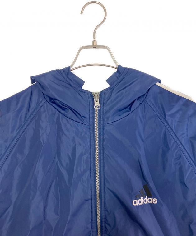 adidas グレー/青 ジャージジャケット XO(古着) 使用感あり。 中古・古着通販】adidas (アディダス) リバーシブルフーデッド