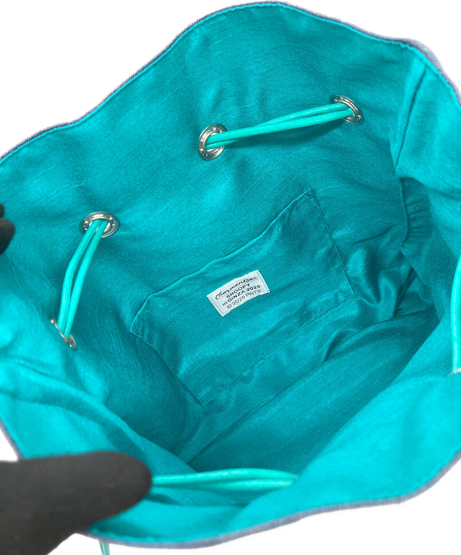 シャルマントサック　美品 美品 charmant sac シャルマントサック ドット柄 水玉 巾着バッグ