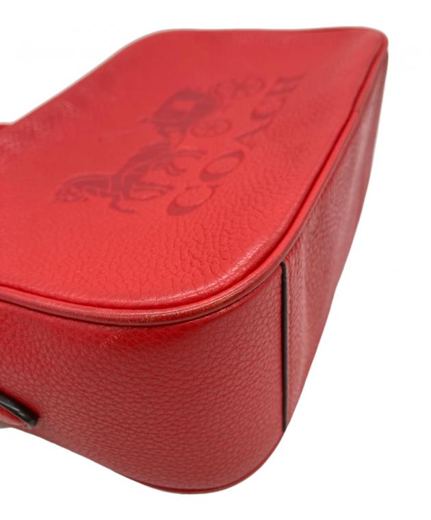 未使用級　コーチ　ショルダーバッグ　ダブルファスナー　レザー　C5805 レッド 中古・古着通販】COACH (コーチ) ショルダーバッグ レッド｜ブランド