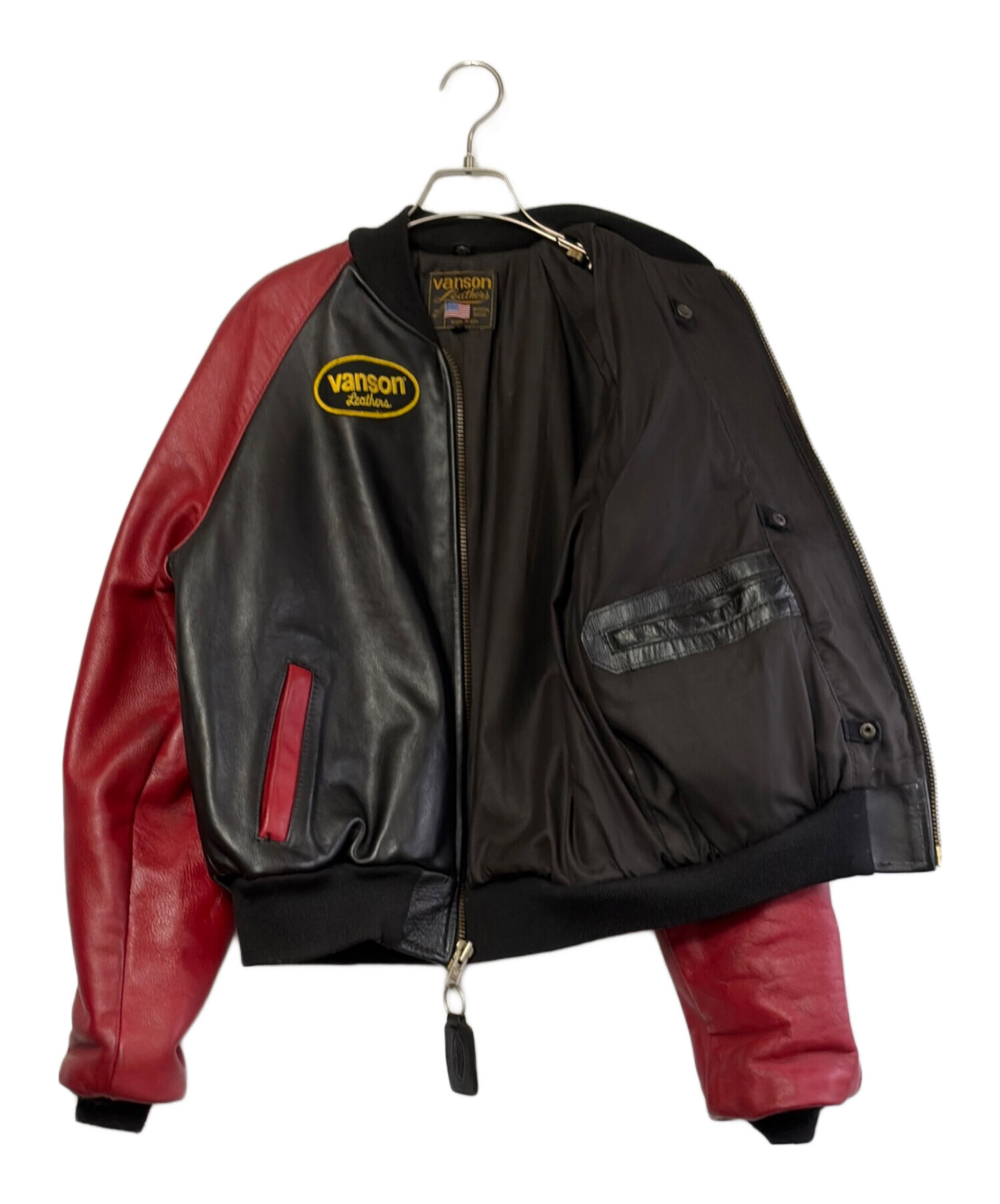 中古・古着通販】VANSON (バンソン) TJVレザージャケット レッド