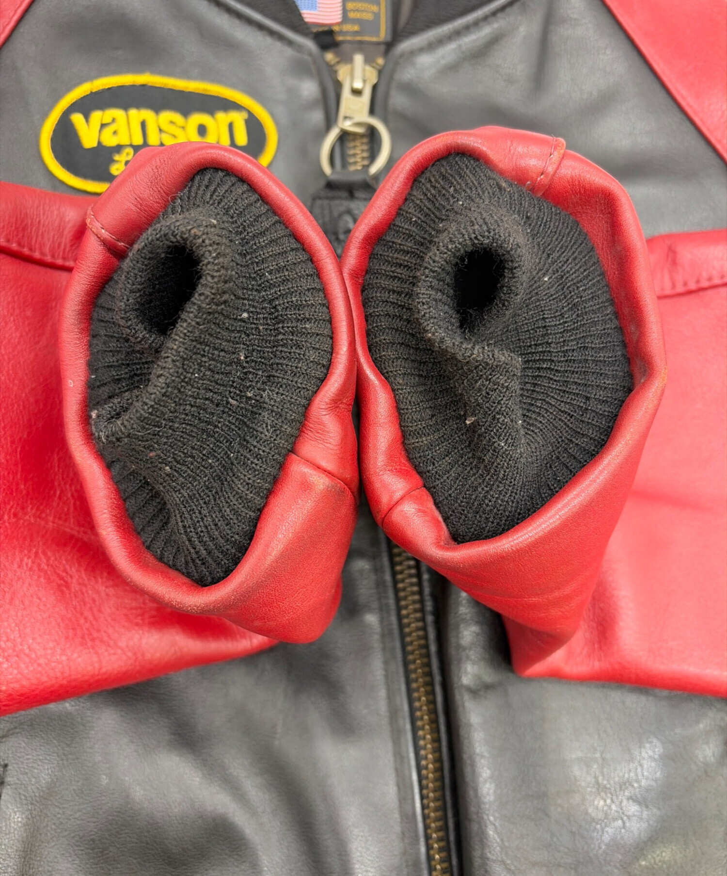中古・古着通販】VANSON (バンソン) TJVレザージャケット レッド 