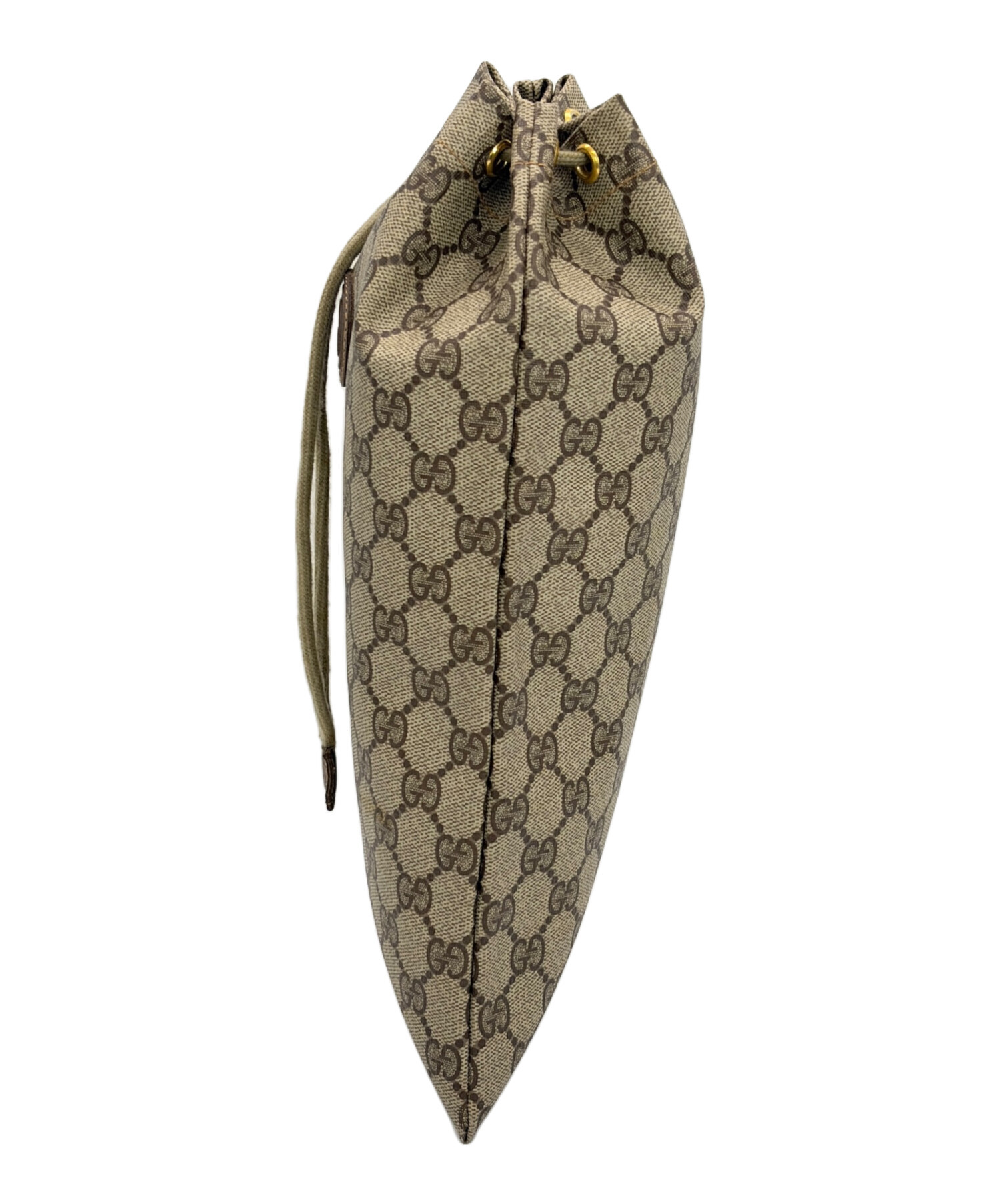 中古・古着通販】GUCCI (グッチ) 巾着バッグ ベージュ｜ブランド・古着