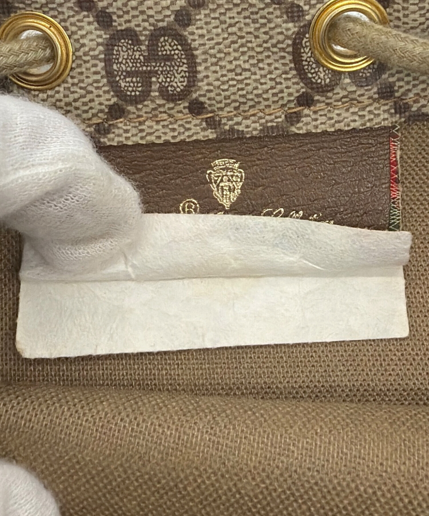中古・古着通販】GUCCI (グッチ) 巾着バッグ ベージュ｜ブランド・古着