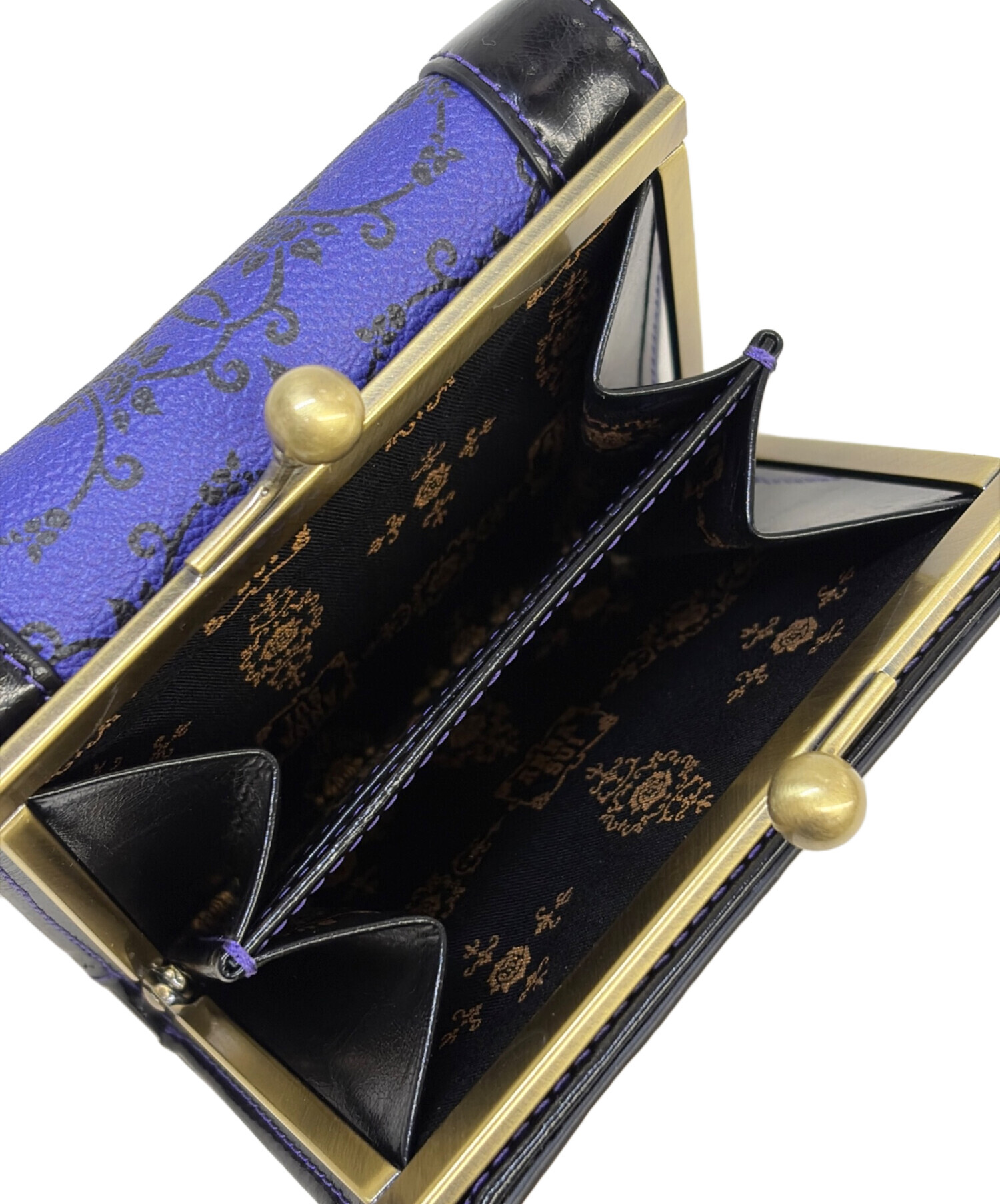 ANNA SUI アナスイ/レザー二つ折りがま口財布/Aランク/77【中古】 中古・古着通販】ANNA SUI (アナスイ) ダマスク二つ折りがま口財布