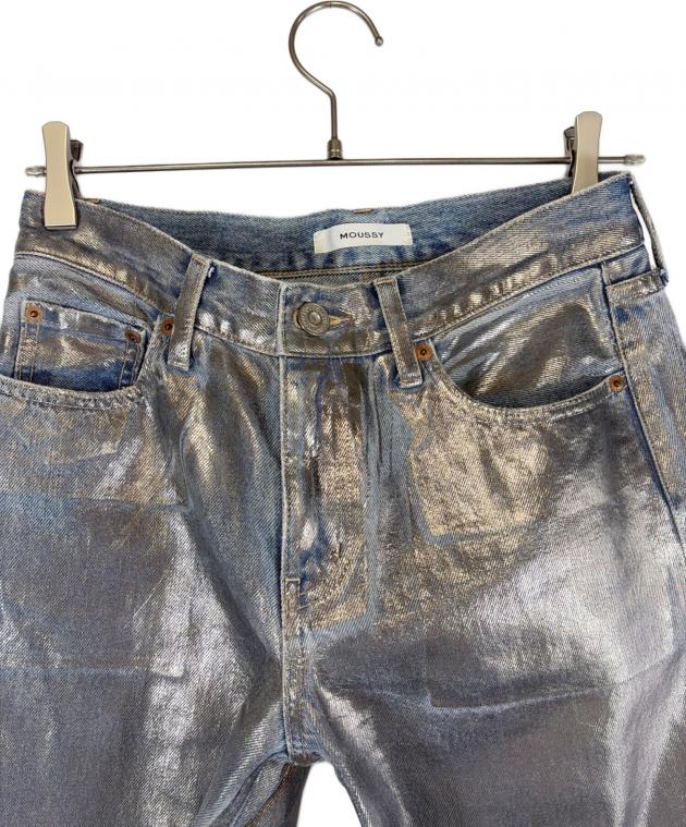 中古・古着通販】moussy (マウジー) デニムパンツ シルバー サイズ