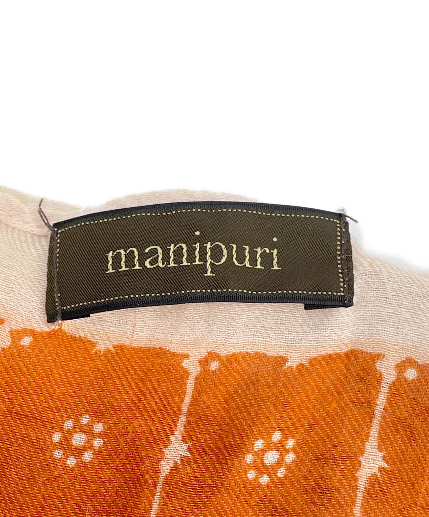 中古・古着通販】manipuri (マニプリ) ストール ベージュ×オレンジ