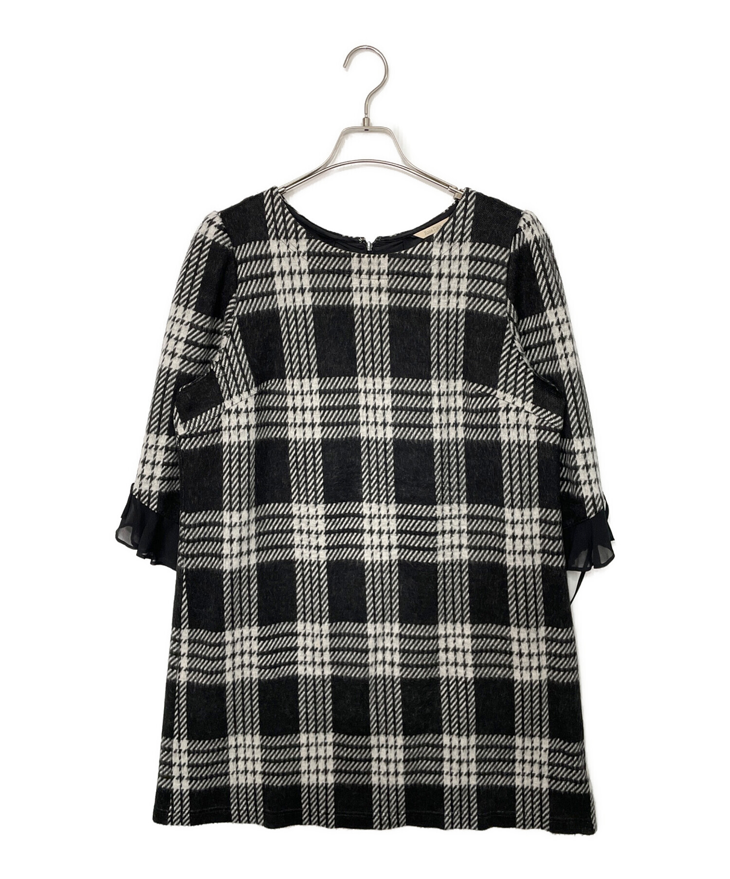 美品　Rose Tiara ローズティアラ ボーダーワンピース 46 2XL ローズティアラ Rose Tiara ワンピース サイズ46 XL 黒 レディース