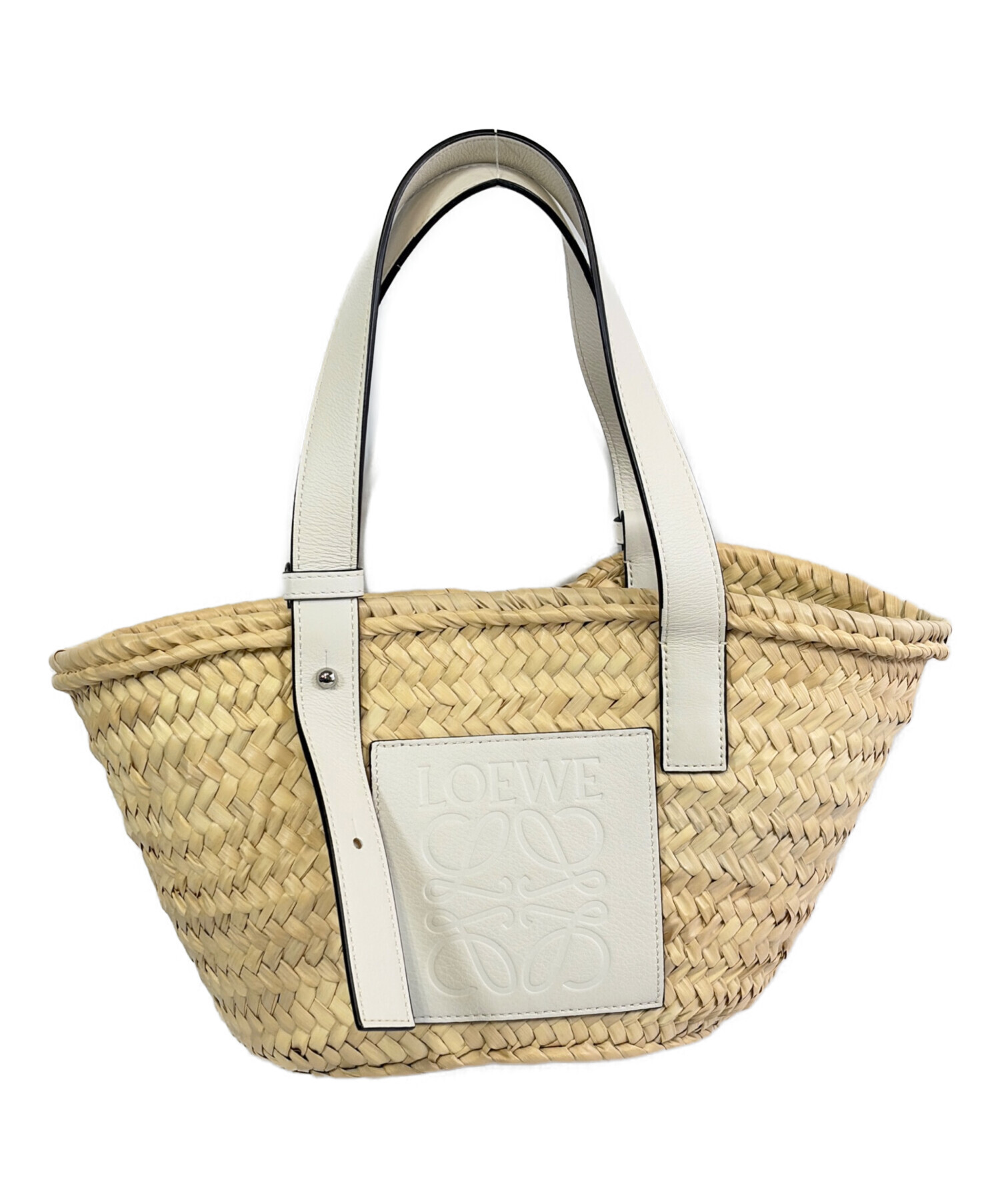 美品　ロエベ　バスケットバックスモール　ホワイト 中古・古着通販】LOEWE (ロエベ) バスケットバッグ スモール ホワイト