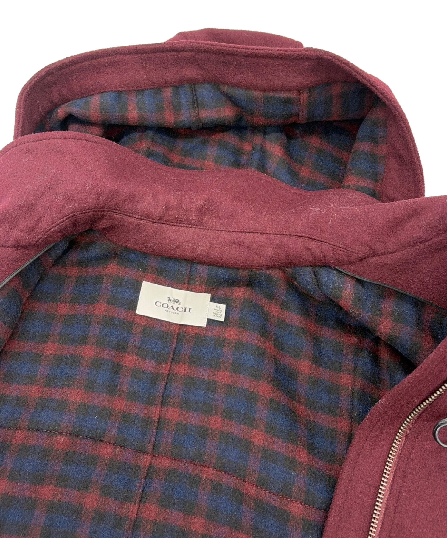中古・古着通販】COACH (コーチ) ポンチョ ワインレッド サイズ:ML