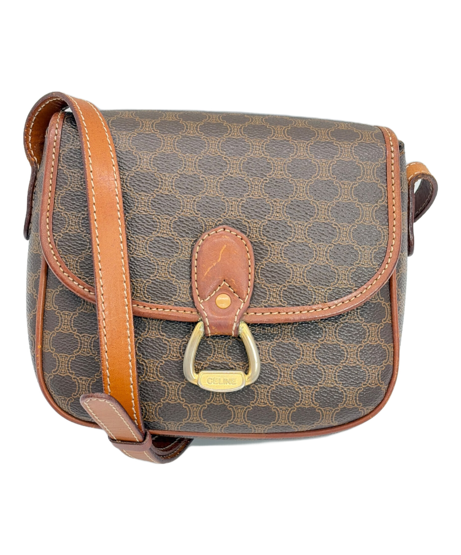 中古・古着通販】CELINE (セリーヌ) マカダム柄ショルダーバッグ