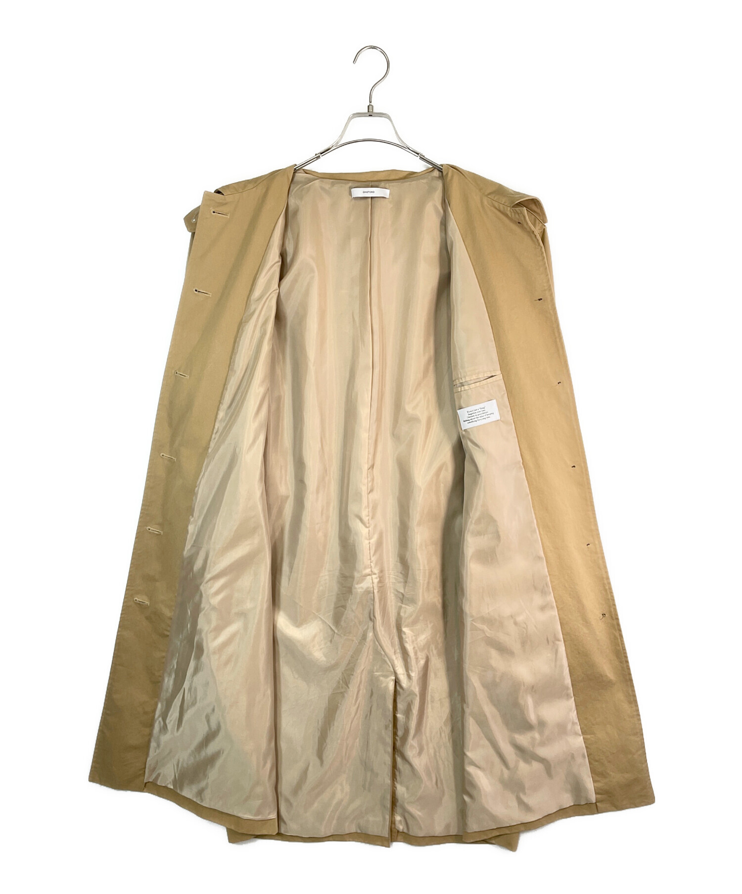 中古・古着通販】OHOTORO (オオトロ) ステンカラーコート ベージュ 