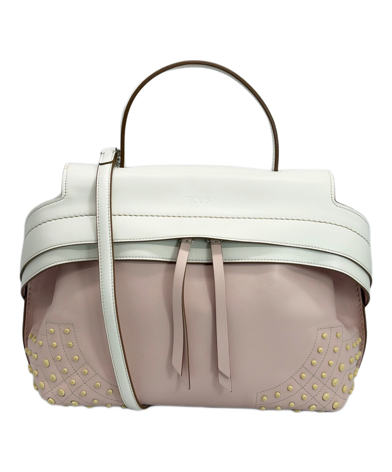 中古・古着通販】TOD'S (トッズ) 2WAYハンドバッグ ホワイト×ピンク
