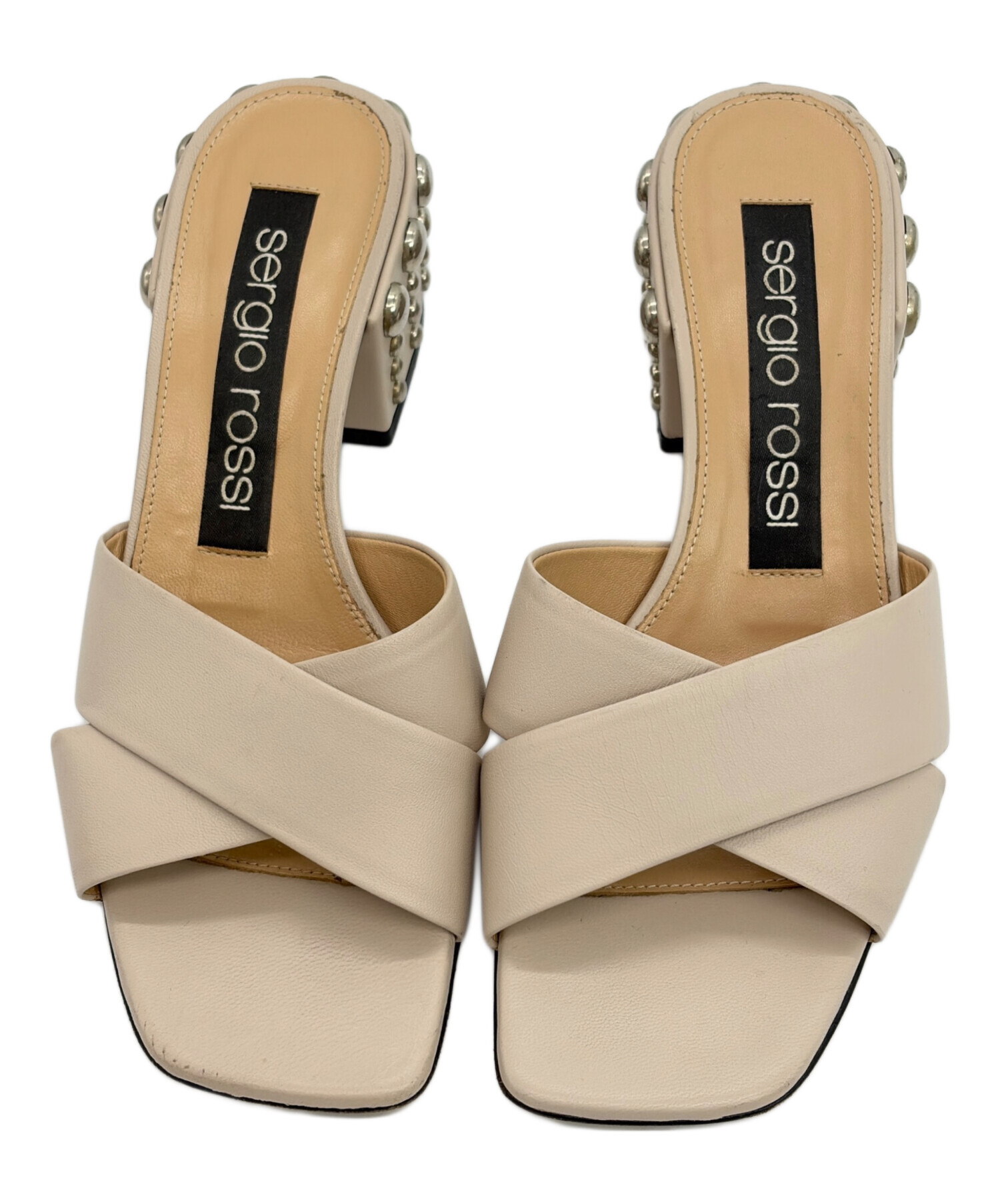 【美品】定価10.4万Sergio rossi セルジオロッシミュール　35.5 中古・古着通販】sergio rossi (セルジオロッシ) スタッズヒール