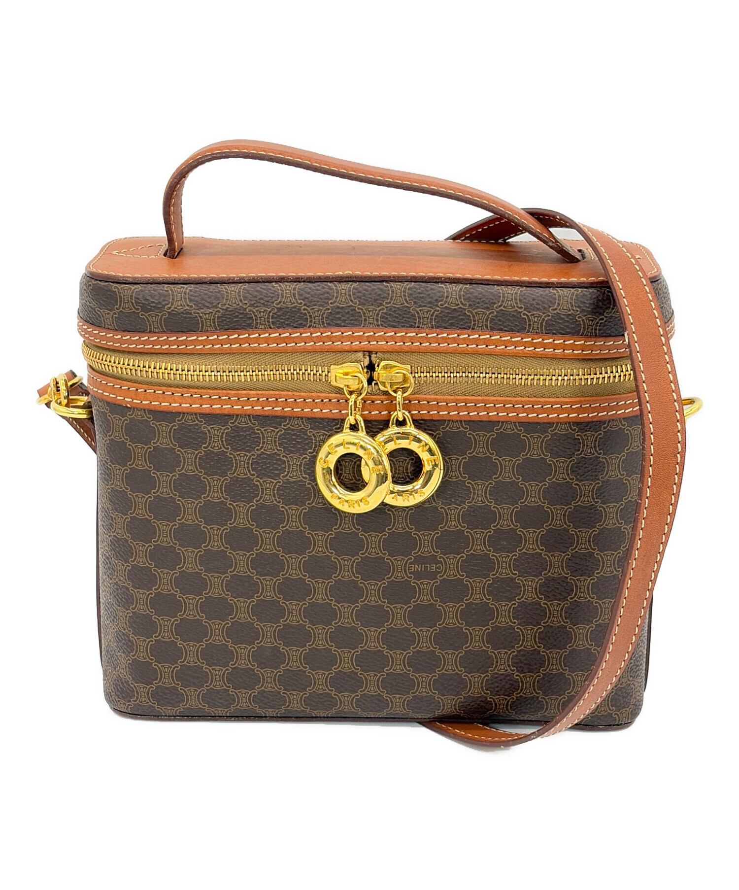 セリーヌ　バニティバッグ 中古・古着通販】CELINE (セリーヌ) バニティバッグ ブラウン