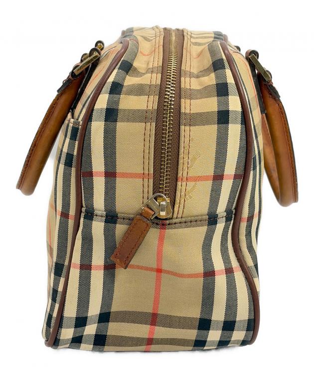 中古・古着通販】BURBERRY (バーバリー) ミニボストンバッグ ブラウン