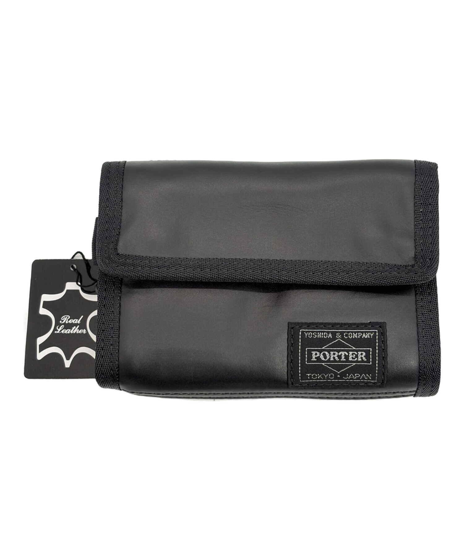 三つ折り財布 ブラック 中古・古着通販】PORTER (ポーター) 3つ折り財布 ブラック｜ブランド