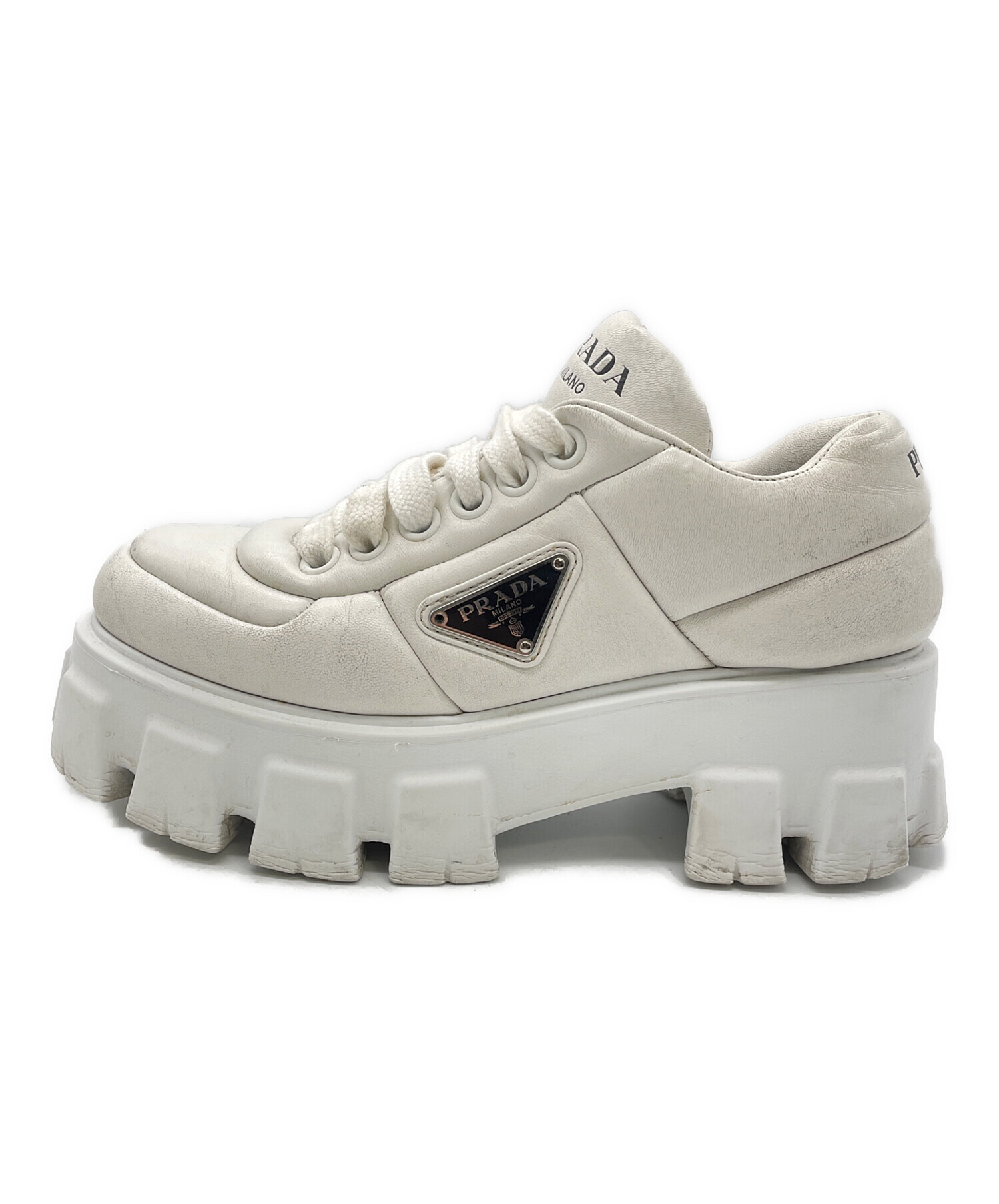 中古・古着通販】PRADA (プラダ) パデットナッパレザースニーカー