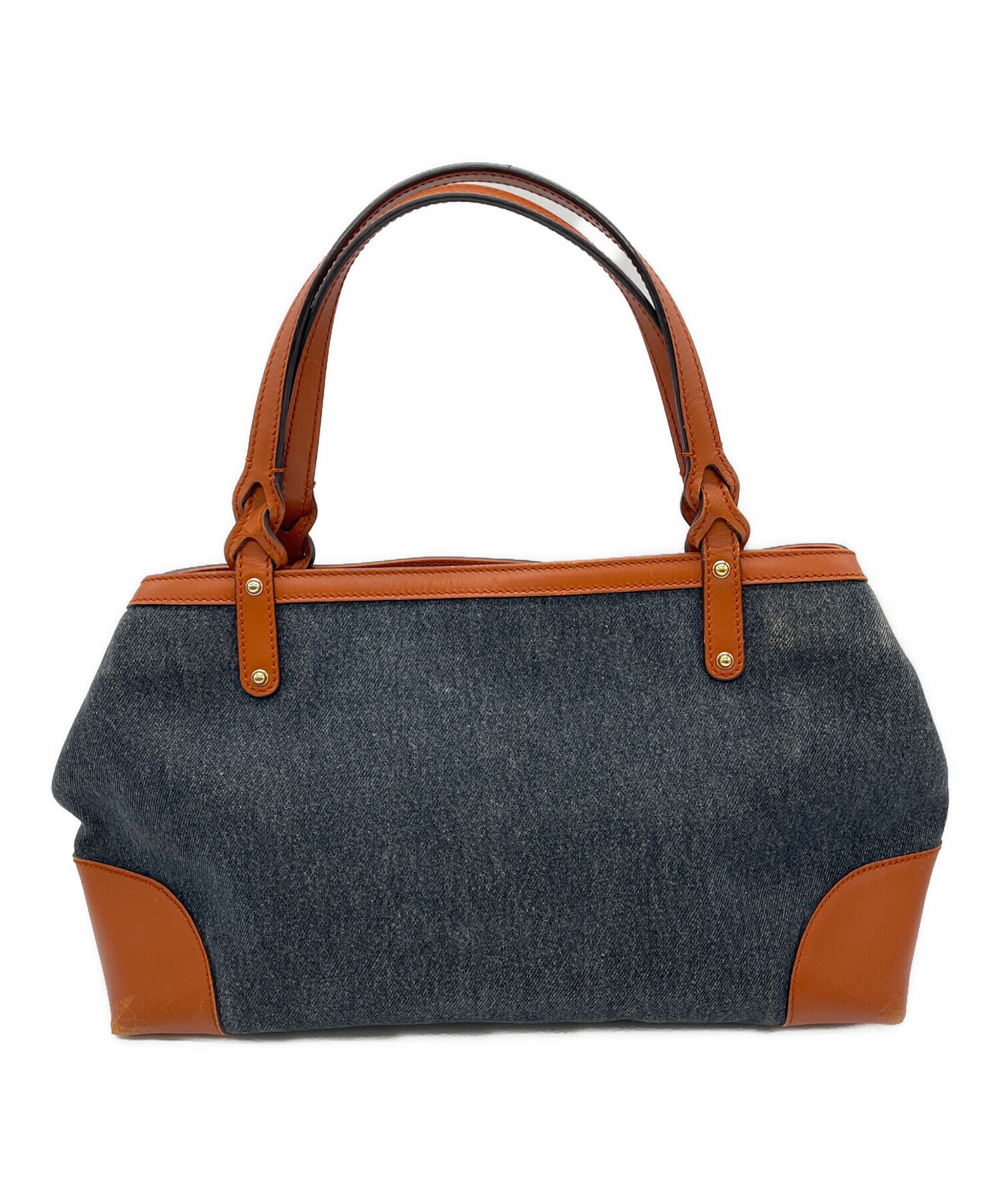 中古・古着通販】GUCCI (グッチ) デニムトートバッグ ブラウン