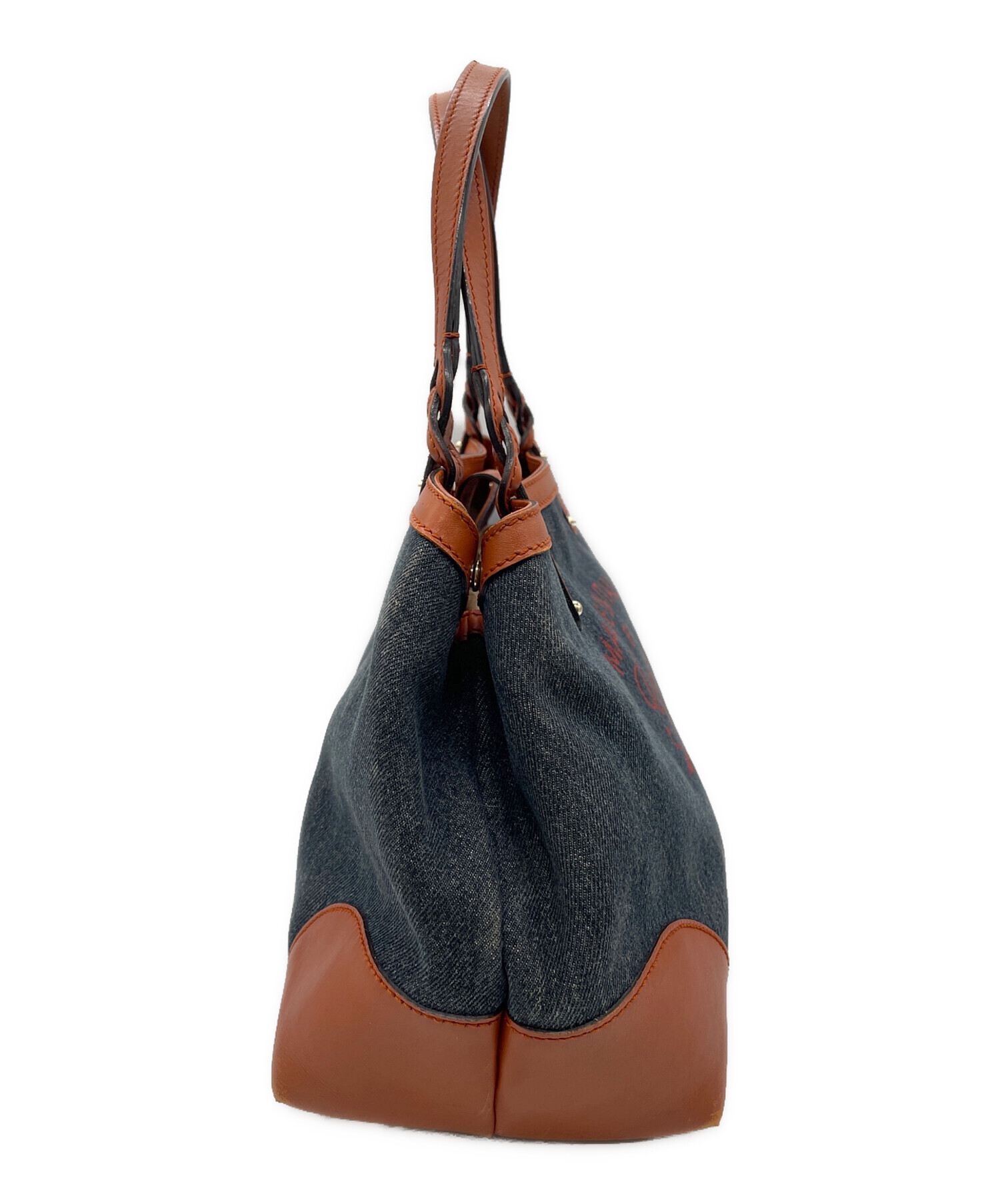 GUCCIデニムトートバッグ【正規品】 中古・古着通販】GUCCI (グッチ) デニムトートバッグ ブラウン