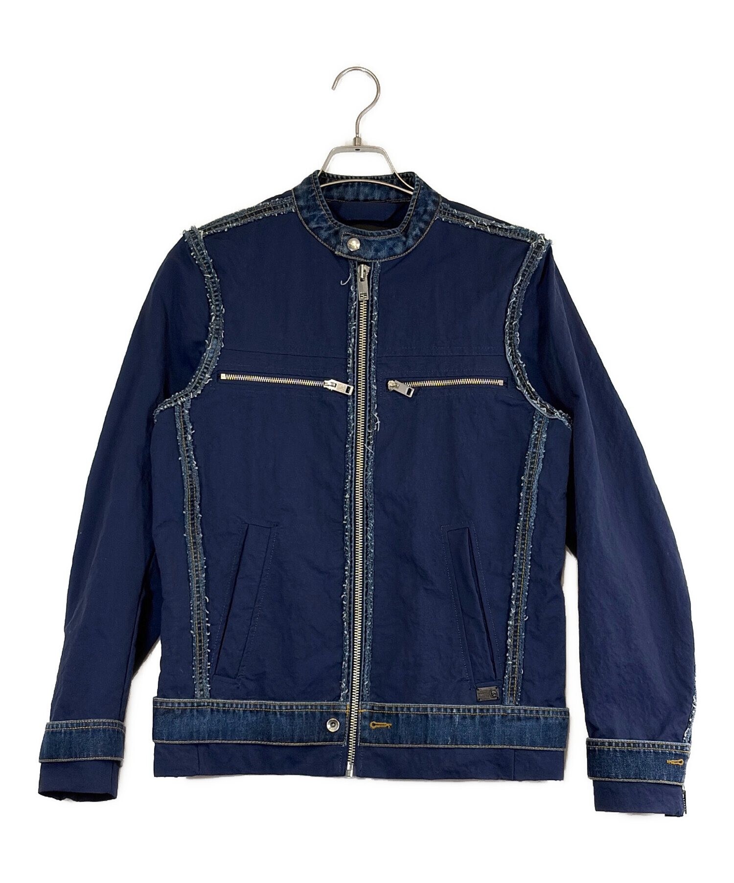 中古・古着通販】DIESEL (ディーゼル) デニム切替 シングルライダース