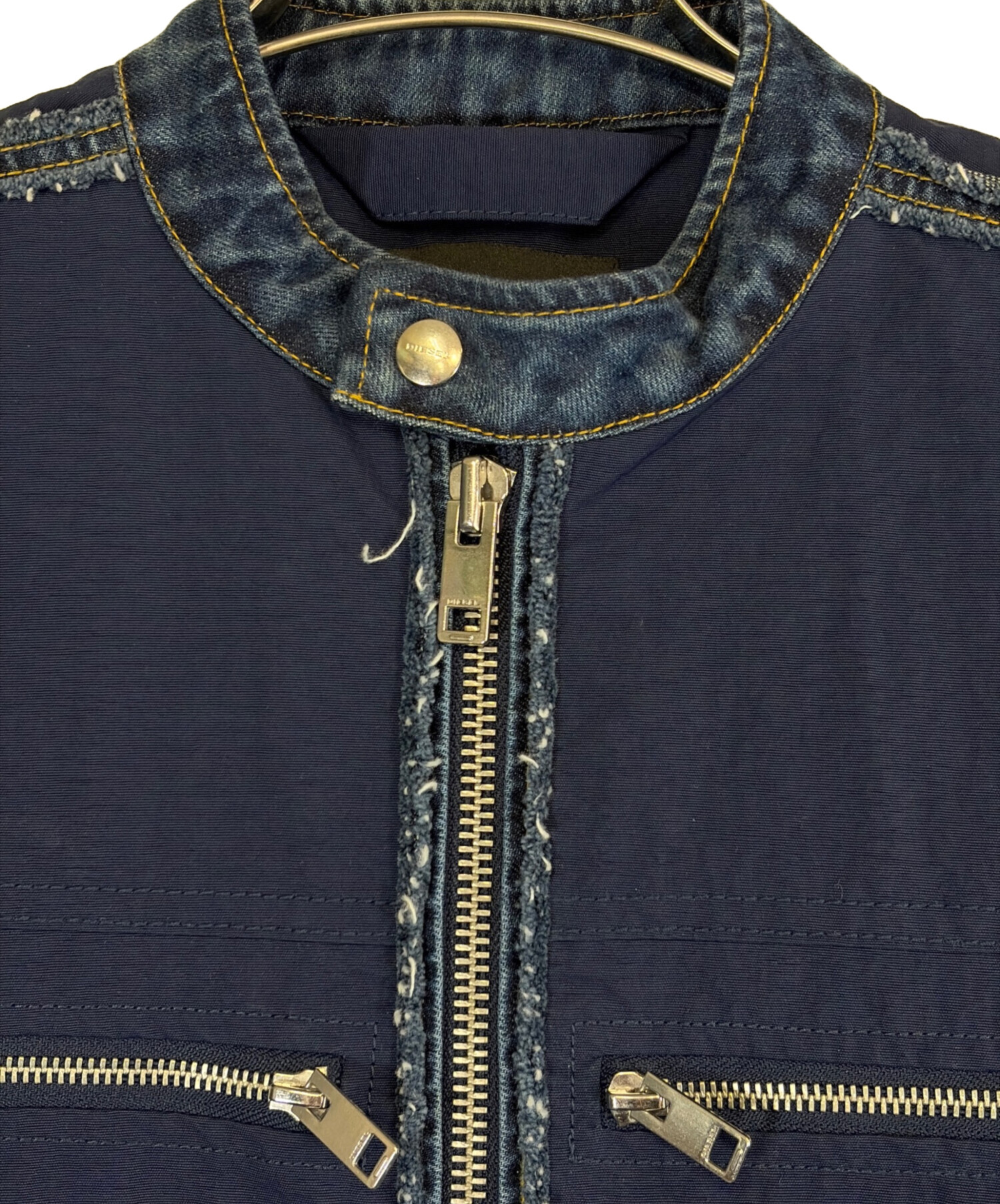 中古・古着通販】DIESEL (ディーゼル) デニム切替 シングルライダース
