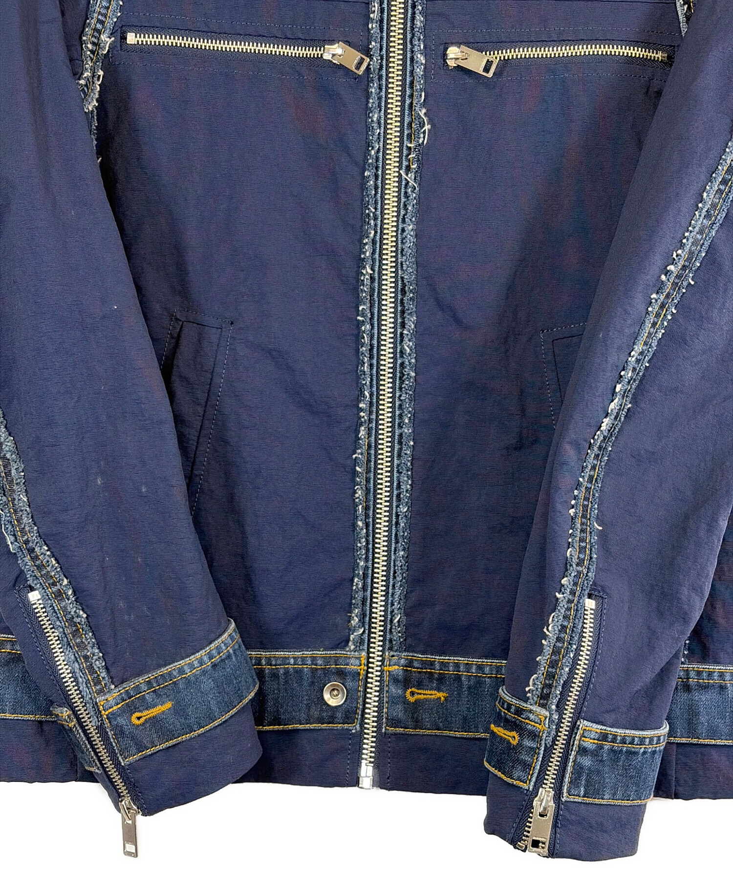 中古・古着通販】DIESEL (ディーゼル) デニム切替 シングルライダース