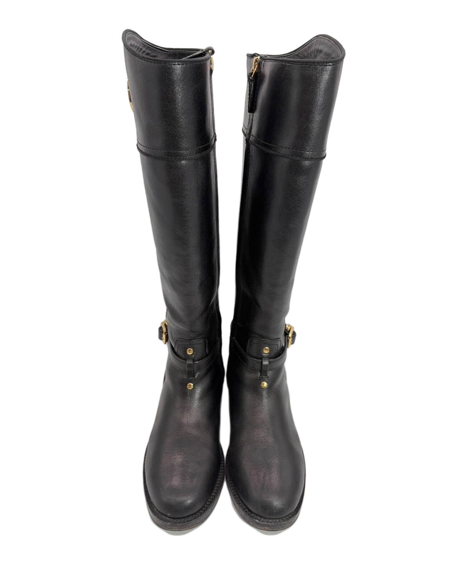 【未使用品】TORY BURCH＊ブラックラバーロングブーツ 中古・古着通販】TORY BURCH (トリーバーチ) ロングブーツ ブラック