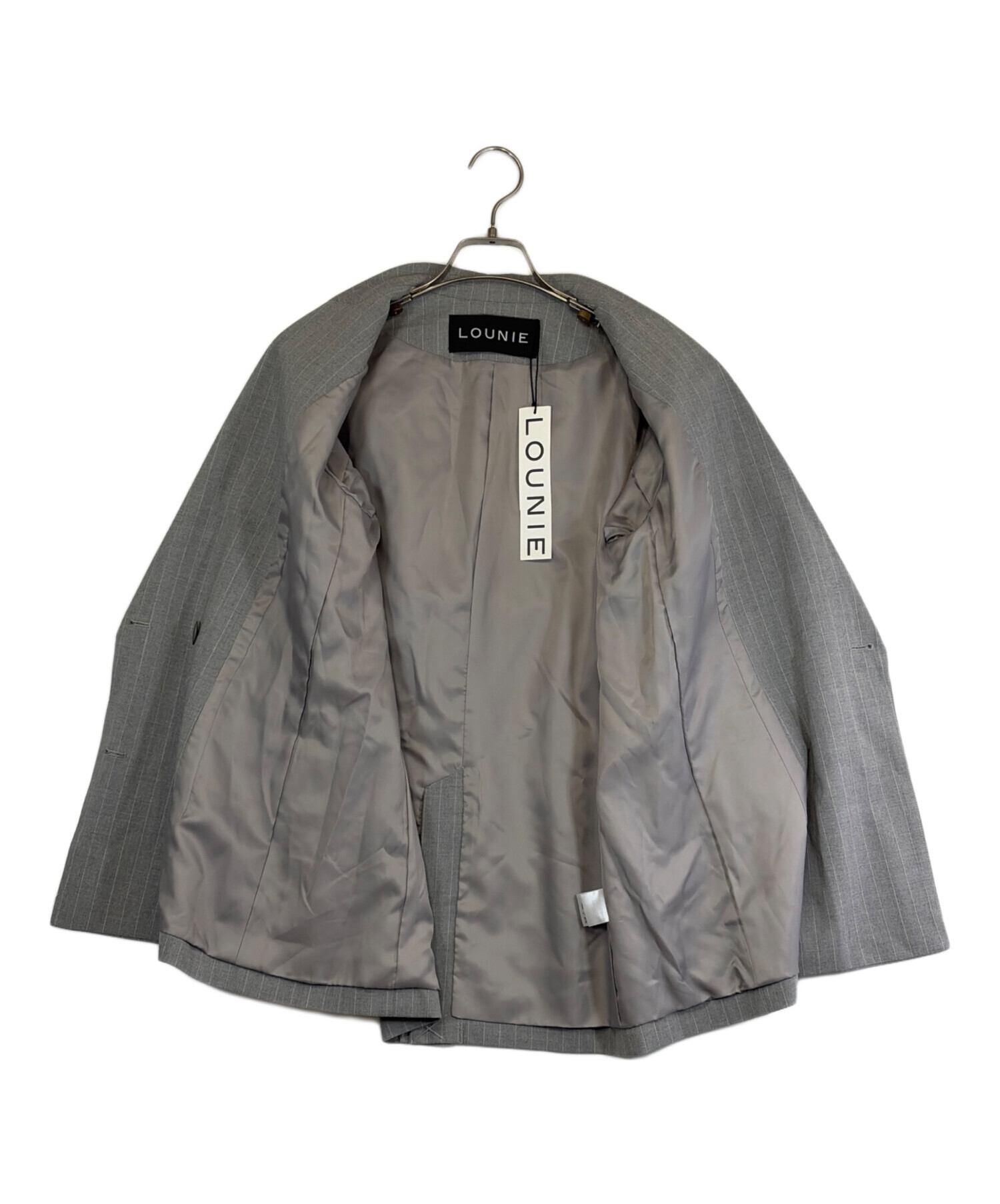 中古・古着通販】LOUNIE (ルーニー) ダブルジャケット グレー サイズ