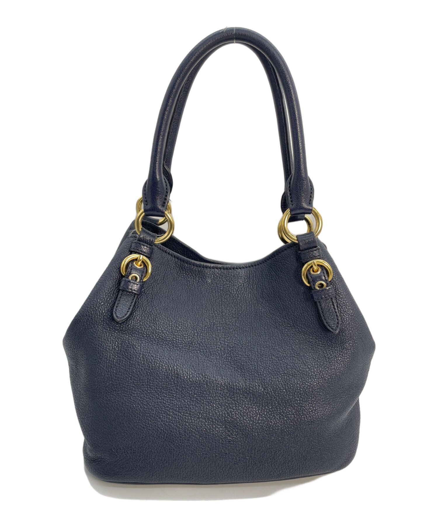 中古・古着通販】MIU MIU (ミュウミュウ) レザートートバッグ ネイビー