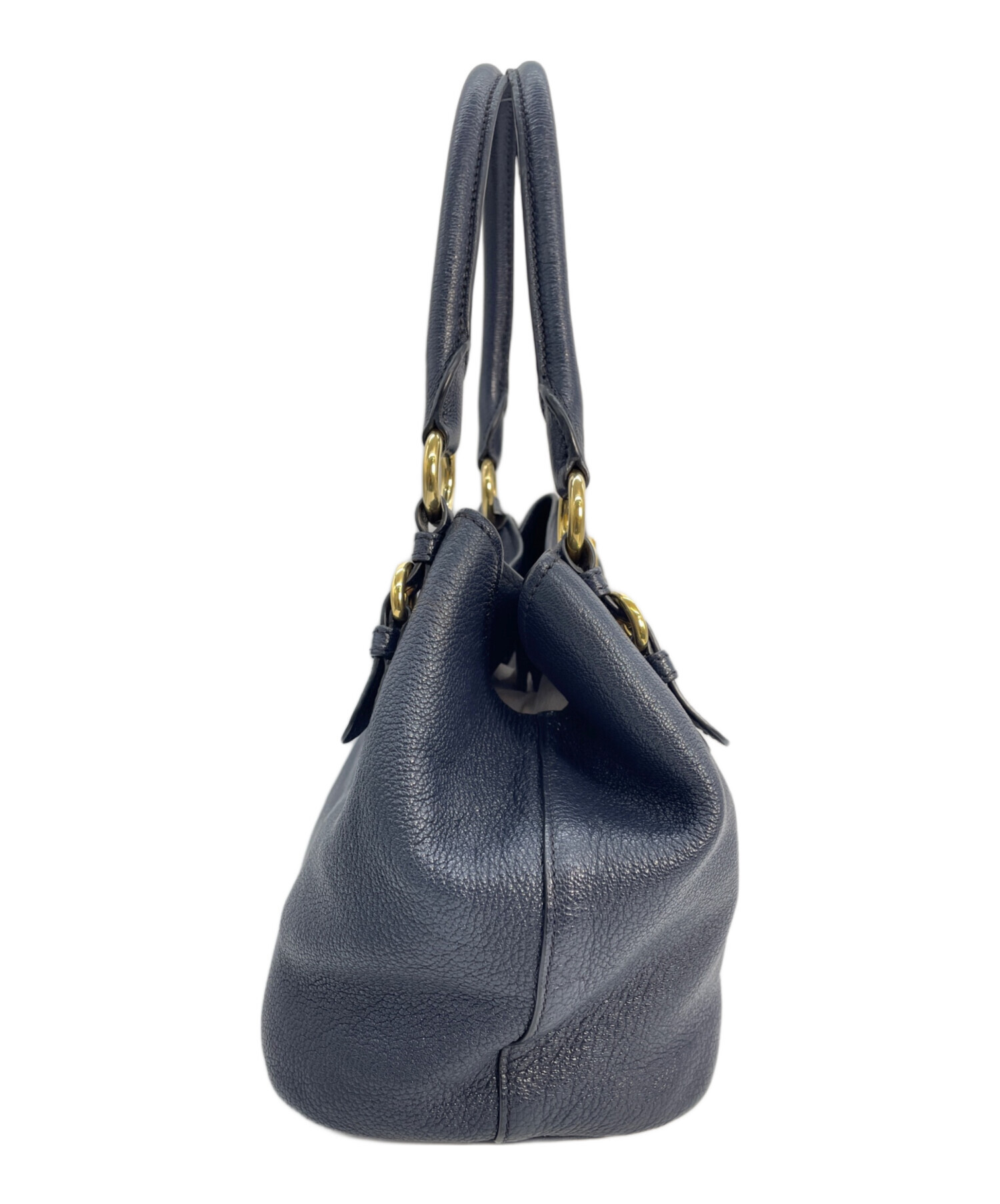 中古・古着通販】MIU MIU (ミュウミュウ) レザートートバッグ ネイビー